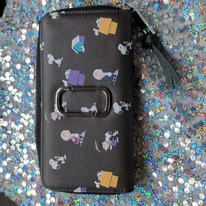 Marc Jacobs Black Wallet with Multicolor Peanuts Print